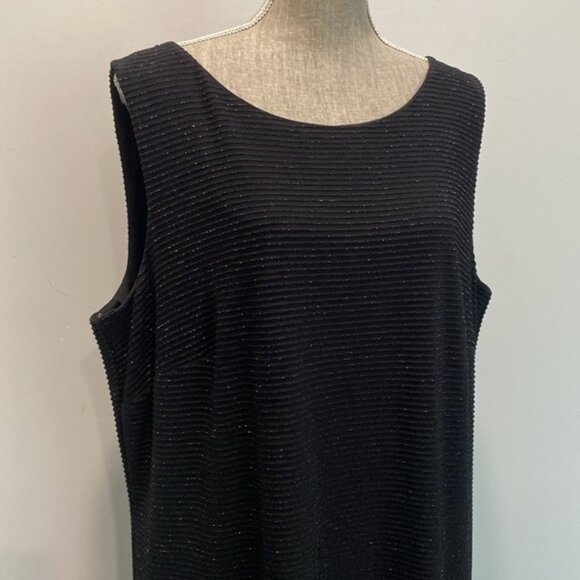 Frank Lyman Black Sleeveless Dress Shimmering Size 18 - Picture 2 of 12